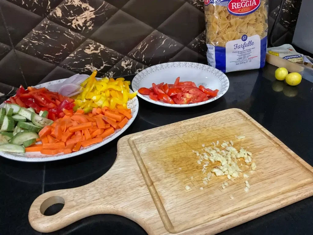 Onions And Vegetables Chopped