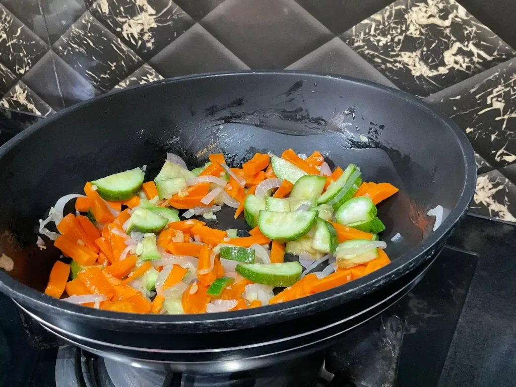 Onions Garlic And Carrot Cooking